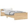 Estructura de cama madera de ingeniería roble Sonoma 90x200 cm de , Camas y somieres - Ref: Foro24-835927, Precio: 90,52 €, D...