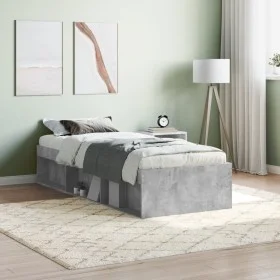 Estructura de cama gris hormigón 75x190 cm de , Camas y somieres - Ref: Foro24-3203848, Precio: 111,15 €, Descuento: %