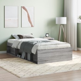 Estructura de cama gris Sonoma 90x190 cm de , Camas y somieres - Ref: Foro24-3203843, Precio: 108,61 €, Descuento: %