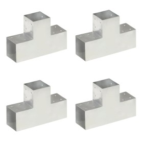 Conectores de postes en T 4 uds metal galvanizado 101x101 mm de , Postes de cerca - Ref: Foro24-145480, Precio: 105,42 €, Des...