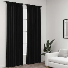 Cortinas opacas ganchos look de lino 2 pzas antracita 140x245cm de , Cortinas y visillos - Ref: Foro24-321166, Precio: 36,93 ...
