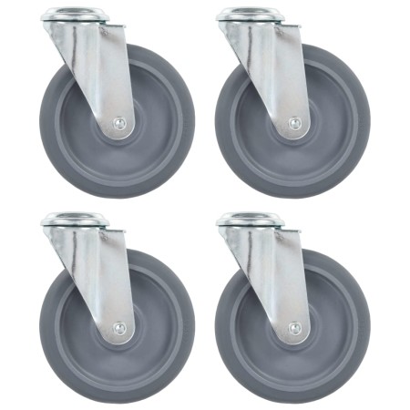 Ruedas giratorias con agujero pasador 4 unidades 125 mm de , Manipulación de materiales - Ref: Foro24-143428, Precio: 33,57 €...