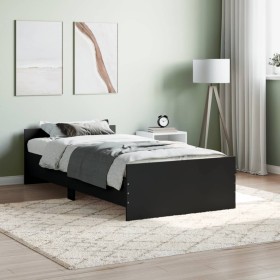 Estructura de cama madera de ingeniería negra 90x200 cm de , Camas y somieres - Ref: Foro24-835926, Precio: 80,13 €, Descuent...