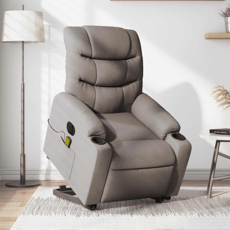 Sillón de masaje eléctrico reclinable elevable tela taupé en Sillones | Comprar online en Foru.es