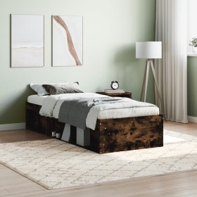 Estructura de cama roble ahumado 75x190 cm de , Camas y somieres - Ref: Foro24-3203849, Precio: 103,78 €, Descuento: %