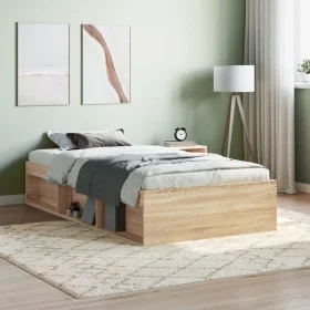Estructura de cama roble Sonoma 90x190 cm de , Camas y somieres - Ref: Foro24-3203840, Precio: 111,77 €, Descuento: %