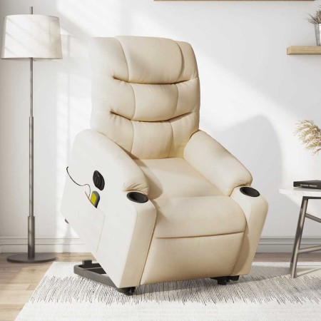 Sillón de masaje eléctrico reclinable elevable tela crema en Sillones | Comprar online en Foru.es