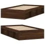 Estructura de cama roble marrón 90x200 cm de , Camas y somieres - Ref: Foro24-3203830, Precio: 146,51 €, Descuento: %
