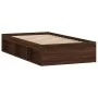 Estructura de cama roble marrón 90x200 cm de , Camas y somieres - Ref: Foro24-3203830, Precio: 146,51 €, Descuento: %