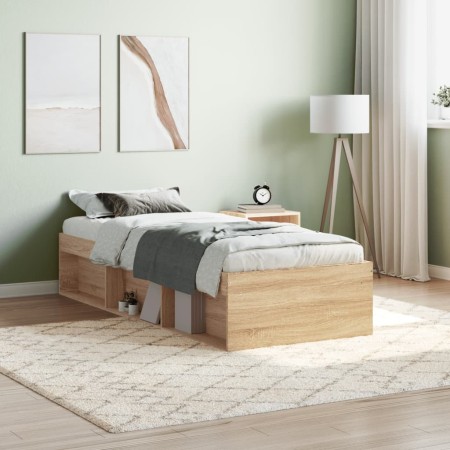 Estructura de cama roble Sonoma 75x190 cm de , Camas y somieres - Ref: Foro24-3203847, Precio: 103,78 €, Descuento: %