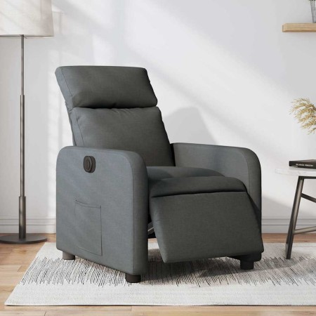 Sillón reclinable eléctrico de tela gris oscuro en Sillones | Comprar online en Foru.es
