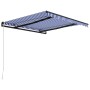 Toldo manual retráctil azul y blanco 350x250 cm de vidaXL, Toldos - Ref: Foro24-3055188, Precio: 233,88 €, Descuento: %
