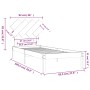 Estructura de cama individual de madera maciza 90x190 cm de , Camas y somieres - Ref: Foro24-3104833, Precio: 80,21 €, Descue...