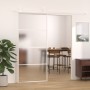 Puerta corredera ESG vidrio y aluminio blanca 90x205 cm de , Puertas para el hogar - Ref: Foro24-151661, Precio: 171,30 €, De...