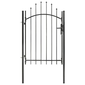Puerta de jardín de acero negro 1x2 m de vidaXL, Puertas de jardín - Ref: Foro24-143060, Precio: 134,48 €, Descuento: %