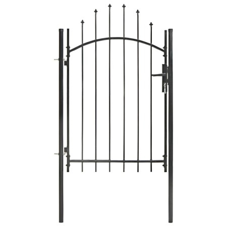 Puerta de jardín de acero negro 1x2 m de vidaXL, Puertas de jardín - Ref: Foro24-143060, Precio: 134,48 €, Descuento: %