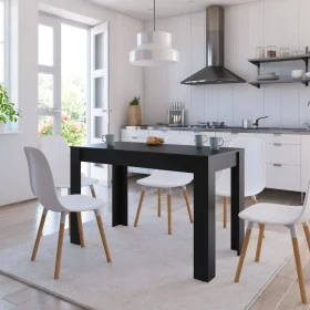 Mesa de comedor de madera contrachapada negro 120x60x76 cm de , Mesas de cocina y de comedor - Ref: Foro24-800433, Precio: 75...