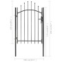 Puerta de jardín de acero negro 1x2 m de vidaXL, Puertas de jardín - Ref: Foro24-143060, Precio: 134,48 €, Descuento: %