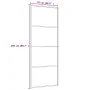 Schiebetür aus ESG-Glas und weißem Aluminium, 76 x 205 cm von , Türen für zu Hause - Ref: Foro24-151657, Preis: 189,45 €, Rab...