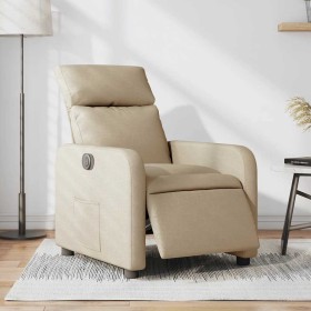 Sillón reclinable eléctrico de tela crema en Sillones | Comprar online en Foru.es