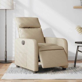Sillón reclinable eléctrico de tela crema en Sillones | Comprar online en Foru.es