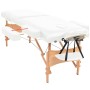 Camilla de masaje plegable 2 zonas 10 cm grosor blanca de vidaXL, Mesas de masaje - Ref: Foro24-110150, Precio: 193,88 €, Des...