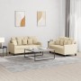 Juego de sofás con cojines 2 piezas tela crema de , Sofás - Ref: Foro24-3201650, Precio: 455,92 €, Descuento: %