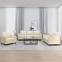 Dreiteilige Sofagarnitur aus cremefarbenem Kunstleder mit Kissen von , Sofas - Ref: Foro24-3201741, Preis: 535,01 €, Rabatt: %