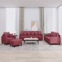 Juego de sofás con cojines 4 piezas tela rojo tinto de , Sofás - Ref: Foro24-3201646, Precio: 627,41 €, Descuento: %