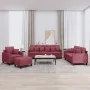 Sofagarnitur mit Kissen 4-teilig aus rotem Stoff von , Sofas - Ref: Foro24-3201646, Preis: 597,47 €, Rabatt: %