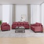Juego de sofás con cojines 3 piezas tela rojo tinto de , Sofás - Ref: Foro24-3201638, Precio: 582,30 €, Descuento: %