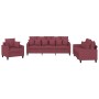 Juego de sofás con cojines 3 piezas tela rojo tinto de , Sofás - Ref: Foro24-3201638, Precio: 582,30 €, Descuento: %