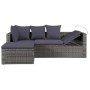 Set de muebles de jardín 4 piezas y cojines ratán PE gris de vidaXL, Conjuntos de jardín - Ref: Foro24-43956, Precio: 396,83 ...