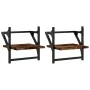 Estantes de pared con barras 2 uds roble ahumado 30x25x30 cm de , Estantes y estanterías - Ref: Foro24-836235, Precio: 19,23 ...