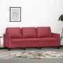 Sofá de 3 plazas de cuero sintético rojo vino 180 cm de , Sofás - Ref: Foro24-359341, Precio: 259,79 €, Descuento: %