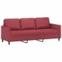 Sofá de 3 plazas de cuero sintético rojo vino 180 cm de , Sofás - Ref: Foro24-359341, Precio: 259,79 €, Descuento: %