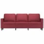 Sofá de 3 plazas de cuero sintético rojo vino 180 cm de , Sofás - Ref: Foro24-359341, Precio: 259,79 €, Descuento: %