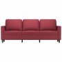 Sofá de 3 plazas de cuero sintético rojo vino 180 cm de , Sofás - Ref: Foro24-359341, Precio: 265,90 €, Descuento: %