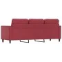 Sofá de 3 plazas de cuero sintético rojo vino 180 cm de , Sofás - Ref: Foro24-359341, Precio: 259,79 €, Descuento: %