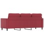 Sofá de 3 plazas de cuero sintético rojo vino 180 cm de , Sofás - Ref: Foro24-359341, Precio: 265,90 €, Descuento: %