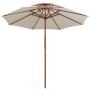 Sombrilla de dos pisos 270x270 cm palo de madera blanca crema de vidaXL, Sombrillas - Ref: Foro24-42964, Precio: 101,36 €, De...