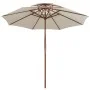 Sombrilla de dos pisos 270x270 cm palo de madera blanca crema de vidaXL, Sombrillas - Ref: Foro24-42964, Precio: 99,27 €, Des...