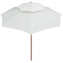 Sombrilla de dos pisos 270x270 cm palo de madera blanca crema de vidaXL, Sombrillas - Ref: Foro24-42964, Precio: 101,36 €, De...