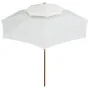 Sombrilla de dos pisos 270x270 cm palo de madera blanca crema de vidaXL, Sombrillas - Ref: Foro24-42964, Precio: 99,27 €, Des...