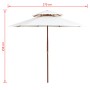 Sombrilla de dos pisos 270x270 cm palo de madera blanca crema de vidaXL, Sombrillas - Ref: Foro24-42964, Precio: 101,36 €, De...