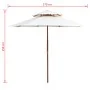 Sombrilla de dos pisos 270x270 cm palo de madera blanca crema de vidaXL, Sombrillas - Ref: Foro24-42964, Precio: 99,27 €, Des...