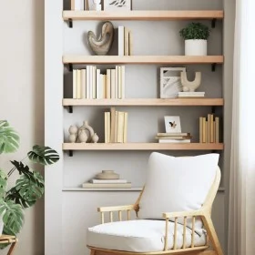 Estante de pared madera maciza de haya 80x20x4 cm de , Estantes y estanterías - Ref: Foro24-356019, Precio: 37,53 €, Descuent...
