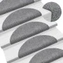 Alfombrilla de escaleras 15 uds tela punzonada gris 56x17x3 cm de vidaXL, Alfombrillas para escalones - Ref: Foro24-132693, P...