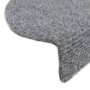 Alfombrilla de escaleras 15 uds tela punzonada gris 56x17x3 cm de vidaXL, Alfombrillas para escalones - Ref: Foro24-132693, P...