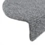 Alfombrilla de escaleras 15 uds tela punzonada gris 56x17x3 cm de vidaXL, Alfombrillas para escalones - Ref: Foro24-132693, P...